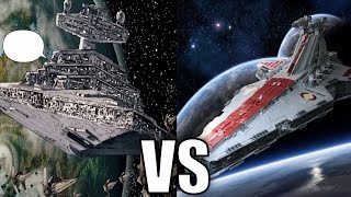 Imperial Iclass Star Destroyer vs Venatorclass Star Destroyer Republic Cruiser [upl. by Ahsemat]