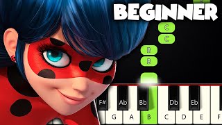 Miraculous Ladybug Theme  BEGINNER PIANO TUTORIAL  SHEET MUSIC by Betacustic [upl. by Ailimat]