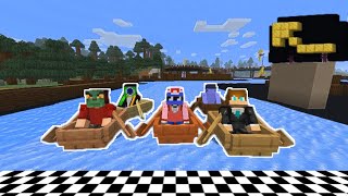 Minecraft Ice Boat RACING [upl. by Hanah]