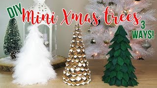 DIY Christmas Tree Decor  How to Make 3 Mini Tabletop Trees Affordable [upl. by Llerrud]