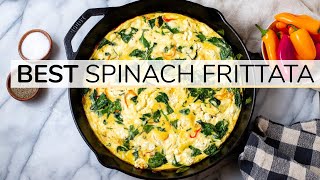 SPINACH FRITTATA  easy healthy recipe [upl. by Aicnatsnoc]