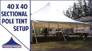 40 x 40 Sectional Pole Tent Setup [upl. by Quirita998]