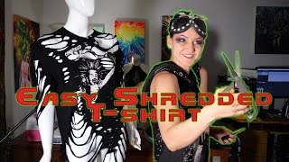 Easy Shredded Tshirt Tutorial Nosew [upl. by Llekram343]