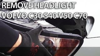 How to remove headlights in Volvo C30 S40 V50 C70 light bulb change [upl. by Notniuq]