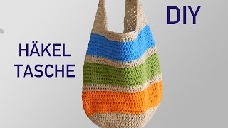 Tolle Häkeltasche  Anleitung für Anfänger  Tasche häkeln [upl. by Ahsima]