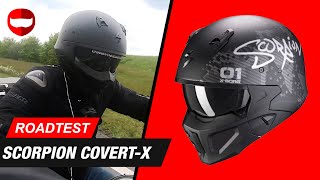 Scorpion CovertX Motorcycle Helmet Review amp Road Test  ChampionHelmetscom [upl. by Ahsinawt]