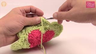 Crochet Catherine Wheel Stitch  Double Crochet Square [upl. by Bolton148]