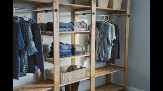 Build a Closet How to Build Industrial Style Closet  Freestanding [upl. by Lyrak]