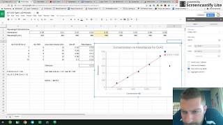 Graphing Concentration vs Absorbance in Google Sheets [upl. by Loziram]