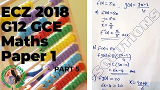 ECZ Grade 12 GCE Maths P1 2018 SOLUTIONS Q21 to 23  Zambian Past Paper [upl. by Auhoj]