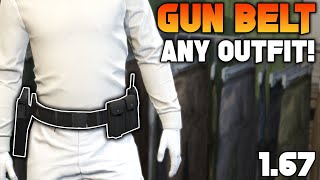 How To Get The GUN BELT On Any Outfit Glitch In Gta 5 Online [upl. by Ilahsiav]