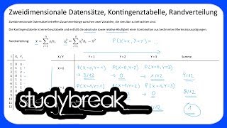 Zweidimensionale Datensätze Kontingenztabelle Randverteilung  Statistik [upl. by Eemaj]