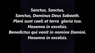 SANCTUS LATIN GREGORIAN CHANT MASS Ordinary Lyrics Words text Sing along song hymn [upl. by Stambaugh68]