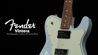 Fender Vintera 70s Telecaster Custom PF Sonic Blue  Gear4music demo [upl. by Schmeltzer]