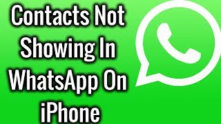 How To Fix Contacts Not Showing In WhatsApp On iPhone iOS 13 [upl. by Arsuy726]