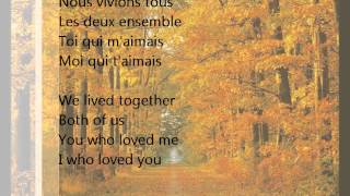 Andrea Bocelli  Les feuilles mortes with FrenchEnglish lyrics [upl. by Etsyrk]