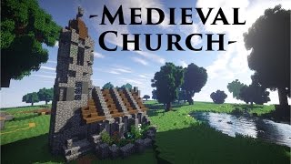 Minecraft Tutorial  Mittelalterliche Kirche Medieval Church [upl. by Narak]