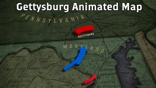 Gettysburg Animated Battle Map [upl. by Clayberg]