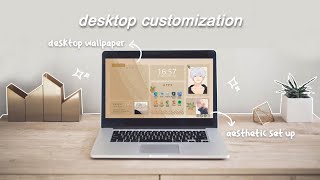 how to make your laptoppc aesthetic 🤎 windows 10 customization [upl. by Newcomer]