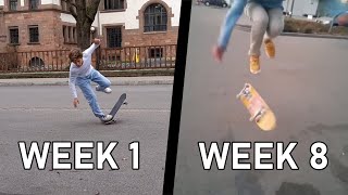 MY 2 MONTH SKATEBOARDING PROGRESSION from nothing to bigspins etc [upl. by Nirrek921]