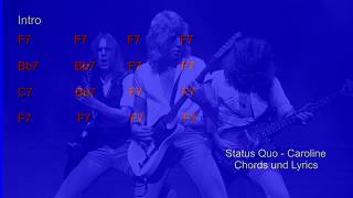 Status Quo  Caroline Guitar Chords and Lyrics [upl. by Gleda853]