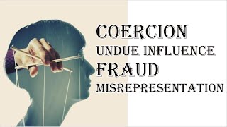 Coercion Undue Influence Fraud Misrepresentation  Indian Contract Act 1872  Law Guru [upl. by Giff]