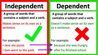 INDEPENDENT VS DEPENDENT CLAUSE  Whats the difference  Learn with examples [upl. by Delija404]