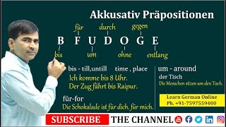 Akkusativ Präpositionen  German Grammar  Accusative prepositions  A2  Learn German [upl. by Rik702]