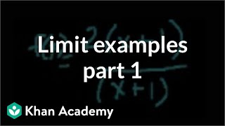 Limit examples part 1  Limits  Differential Calculus  Khan Academy [upl. by Atiuqes]