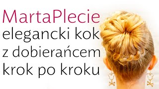 Elegancki kok z dobierańcem  modna fryzura krok po kroku bun hair tutorial [upl. by Hurd]