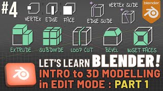 Lets Learn Blender 4 3D Modelling in Edit Mode Part 1 [upl. by Rai720]