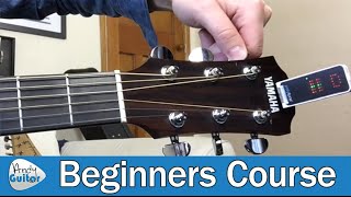 How to Tune A Guitar for Beginners Guitar Basics  Lesson 4 [upl. by Schnurr454]