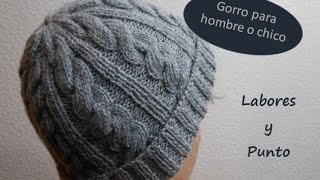 Como tejer un gorro de chico en dos agujas [upl. by Assilrac]