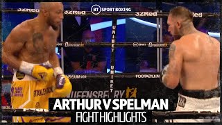 Lyndon Arthur v Dec Spelman fight highlights [upl. by Neenwahs]