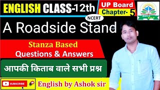 A Roadside stand Poem 5 Class 12 Stanzas based questions answers Robort Frost [upl. by Armilla]