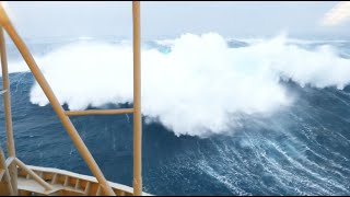 MONSTER WAVES Reaching Oil Rigs Windows  North Sea [upl. by Lombard]