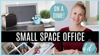 SMALL SPACE ORGANIZING 💙 Desk amp Office Makeover [upl. by Comras]