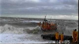 RNLI lifeboat launch in rough sea [upl. by Greggory659]