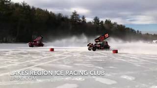 January 29 2018  Lakes Region Ice Racing Club  Highlights of sprint cars on ice [upl. by Laurette]