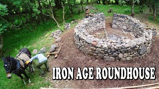 From Stonecraft to Woodcraft  Building a Bushcraft Roundhouse in Forest Ep6 [upl. by Inalawi]