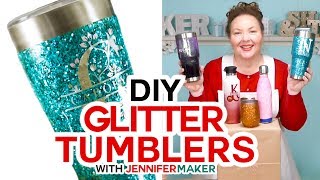 Glitter Tumbler Tutorial  Epoxy  Loctite Method  Full Process Start to Finish [upl. by Saduj402]