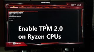 How to enable TPM 20 on AMD Ryzen CPUs [upl. by Landri]