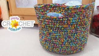 Big Beautiful Basket  What To Do With Variegated Yarn [upl. by Ledoux377]