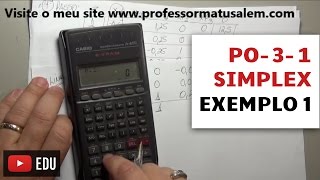 PO  3  1  Simplex  exemplo 1 [upl. by Gabriello]