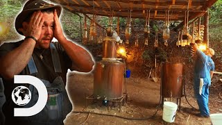 The Fig Moonshine Rig Nearly Explodes  Moonshiners [upl. by Atihcnoc]