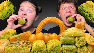 ASMR BAKLAVA TURKISH DELIGHT MUKBANG EATING 먹방 Tati ASMR [upl. by Sams]