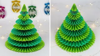 DIY Paper Christmas Tree  How To Make a 3D Xmas Tree  Christmas Decor [upl. by Atiuqal]