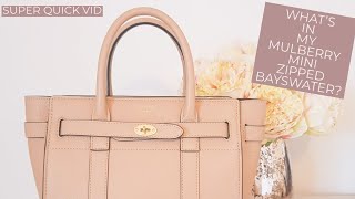 SUPER QUICK VID  WHATS IN MY MULBERRY MINI ZIPPED BAYSWATER [upl. by Freida]