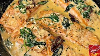 Creamy Tuscan Salmon Recipe  Creamy Salmon Recipe [upl. by Swetiana]