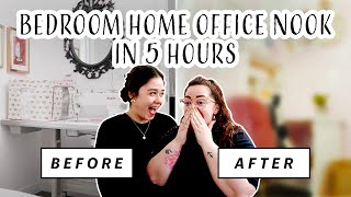 Home Office Makeover  Small Space Transformation In 5 Hours [upl. by Nirol]